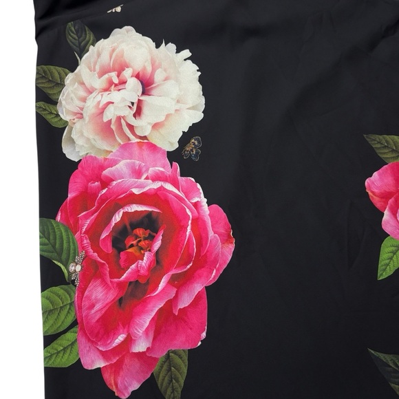 Ted Baker Ulna Magnificent Midi Dress Ted Size 4/US Size 10 Black Vibrant Floral - Picture 5 of 13
